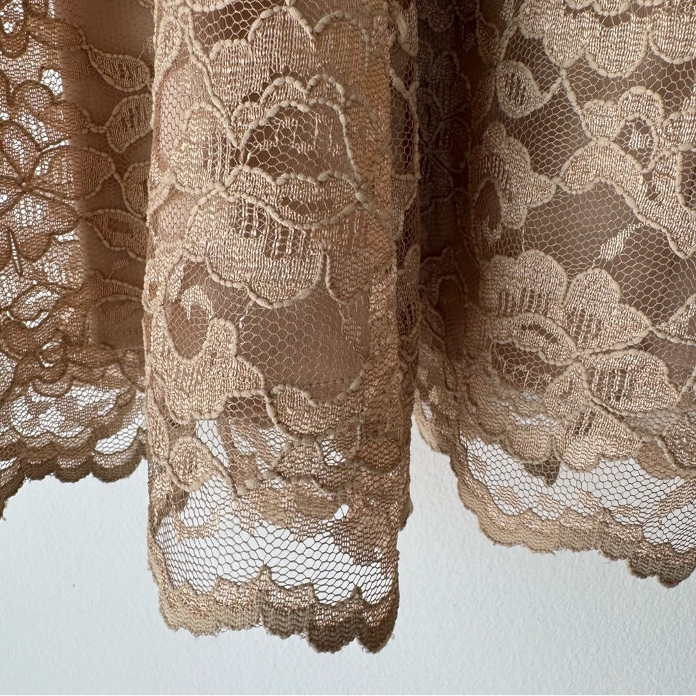 Vintage Laura Ashley Elegant Lace Tan Skirt Girly, Feminine Cottage core 0022 - Picture 3 of 14